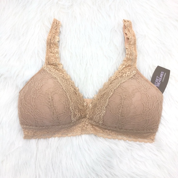 Secret Treasures Other - Lace Plunge Wire Free Bra NWT